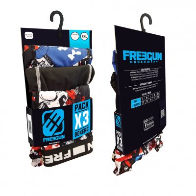 COTTON 3 PACK Férfi Pamut Mintás Boxer Csomag